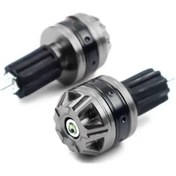 Resim Lumaworld 2 Adet Evrensel Motosiklet Cnc Gümüş Tutacak Ağırlık Tapa Kızak Aksesuar 