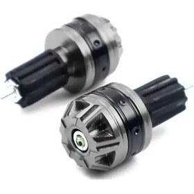 Resim Lumaworld 2 Adet Evrensel Motosiklet Cnc Gümüş Tutacak Ağırlık Tapa Kızak Aksesuar 