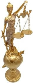 Resim Themis Adalet Terazisi Heykeli ve Dünya Biblo Gold 37cm 