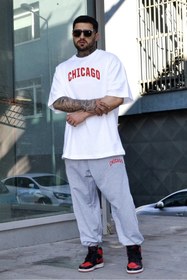 Resim aynewmoda Chicago Baskılı Eşofman Altı Ve T-shirt - Jogger Tişört Alt Üst Eşofman Takımı Bisiklet Yaka 
