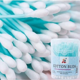 Resim 100 Adet/kutu Tek Kullanımlık Çift Kafa Pamuklu Çubuk Kadın Makyaj Plastik Kulak Temizleme Çubuğu Pamuklu Çubukla Burun Kulak Temizleme Sağlık Araçları 