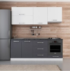 Resim Minar 210 Cm Mutfak Dolabı Beyaz Antrasit 210-a5 