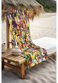 Resim Dijital Baskı Plaj Deniz Havlusu Simpsons Desenli Peştamal Hvl0023 Renkli 