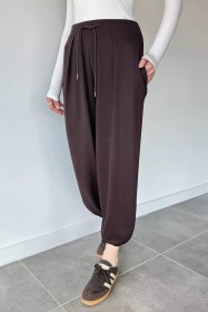 Resim Cepli Şalvar Pantolon Kahve TZL-P-00020966 