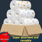 Resim 400 adet Süper Emici Tek Kullanımlık Temizlik Havlusu - Rastgele Desenlerle Çok Amaçlı Islak ve Kuru Mutfak Bezleri, Ev ve Restoran Kullanımı için Tekrar Kullanılabilir Ev Tembel Havluları 