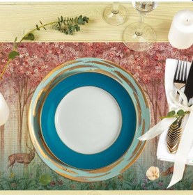 Resim Bahar Konseptli Kumaş Amerikan Servis 4'lü Set 35x50cm Keten, Ulusl. Yıkama Ve Solmama Sertifikası Çok Renkli 