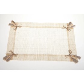 Resim Kanca Ev Amerikan Servis, Sinamay Hasır Doğal Malzeme, Fildişi Fiyonklu, 33*48 cm 2 Lİ SET OLARAK SATILMAKTADIR 