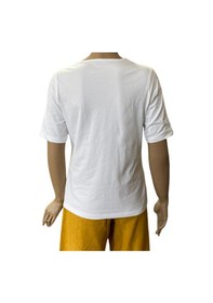 Resim Beyaz Kadın Bisiklet Yaka Kısa Kol Viskon Tişört Beyaz 