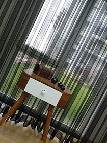 Resim Siyah Düz Tül Perde Etek Katlamalı, 250x250, Sık Pile, 1/3 