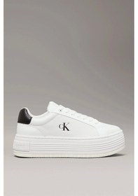 Resim Calvin Klein Kadın Platform Taban Beyaz Deri Sneaker Çok Renkli 