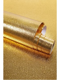 Resim STLIFE Su Geçirmez Dolap Kaplama Kağıdı Yapışkanlı Gold Mutfak Tezgah Folyosu Banyo Oda Sticker 100 cm 