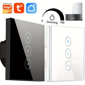Resim Geliştirilmiş Akıllı WiFi Dimmer Işık Anahtarı - Dokunmatik Duvar Anahtarı, LED Aydınlatma için Ayarlanabilir, Arka Aydınlatmalı Cam Panel, Alexa & Google Home ile Ses Kontrolü, Smart Life/Tuya üzerinden Uzaktan Uygulama Kontrolü - Ev için 110V/240V Akıllı Anahtar 