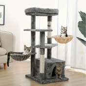 Resim Paslanmaz Çelik Kedi Ağacı Hamak, Sepetli Rahat Kedi Kulesi Aksesuarı, Evrensel Büyük Boy Kedi Ağacı Yedek Parçası, Tek Kulaklı Gri Hamak, Tırmanma Çerçevesi Ekipmanı 