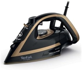 Resim Tefal FV8064 Puregliss Buharlı Ütü 3000 Watt 280 g/dk Buhar Darbe 0 – 50 g/dk Değişken Buhar Dikey Buharlı Durilium AirGlide Autoclean Ütü Tabanı Micro-Calc Filtre, Siyah/Altın 