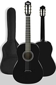 Resim Midex CG-270BK Siyah Klasik Gitar 4/4 Yetişkin Boy Sap Ayarlı Full Set 
