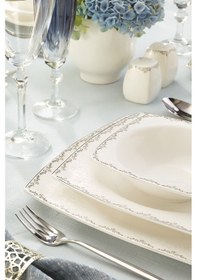 Resim Emsan Fine Bone Yeni Lotus 61 Parça 12 Kişilik Yemek Takımı 