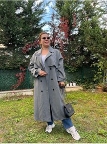 Resim MJORA Oversize Astarlı Büyük Beden Trençkot 