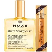 Resim Nuxe Huile Prodigieuse Çok Amaçlı Kuru Yağ 100 ml + Nuxe Huile Prodigieuse Or Roll-On 8 ml 
