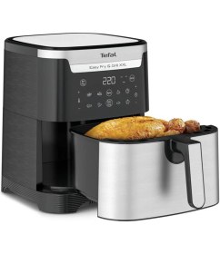 Resim Tefal Xxl 6.5 Lt Geniş Hacimli Hava ile Kızartma ve Izgara 2'si 1 Arada Tüm Ihtiyaçlara Uygun Yağsız Fritöz Airfryer + Onerous Lambader 