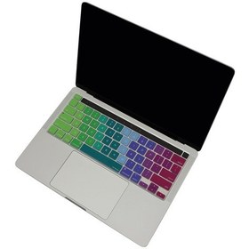 Resim Apple Uyumlu MacBook Pro Klavye Koruyucu 13inç M1-m2, Dazzle Us-abd İngilizce A2338 2289 2251 A2141 İle Pembe Yeşil 