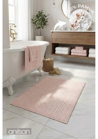 Resim Pudra Zivra Ayak Havlusu - 50x70 Cm, 245 Gr, %100 Pamuk, Spa Ve Otel Banyo Paspası, Günlük Kullanıma Pudra 