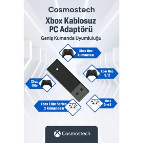 Resim Cosmostech Xbox Kablosuz Adaptör – Pc Uyumlu Oyun Alıcısı | Windows 7/8/8.1/10/11 | Xbox One, One X/s, Series X/s, Elite Series Kollarla Uyumlu 