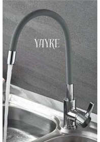 Resim Yayke Gri Renkli Oynar Başlıklı Musluk Batarya Başlığı Kobar 