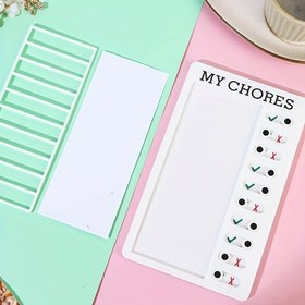 Resim 1 adet Yetişkinler için Görev Çizelgesi Panoları, RV Kontrol Listesi Panosu, Taşınabilir Görevler Çizelgesi, Ayrılabilir Plastik DIY Mesaj Ev Seyahat Planlama Hatırlatma Çizelgesi, Sanat Malzemeleri 