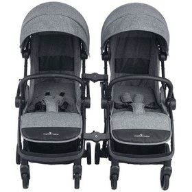 Resim Merkür Bebe Ruby Birleşip Ayrılabilen Kabin Boy İkiz Bebek Arabası - Gri 