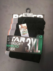 Resim Star 3 Lü Erkek Süpersoft Bambu Boxer Siyah 