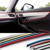 Resim 5m/LOT Araba Kendin Yap İç Dekorasyon Süsleme Sticker Şeridi Merkezi Konsol Hava Havalandırma Süslemesi Otomatik Çizgi Gösterge Paneli Stil Süslemesi VW için 