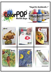 Resim Colorpop Akrilik Hobi Boyaları 8'li Set 8 Adet 50ml Sıcak Renkler 