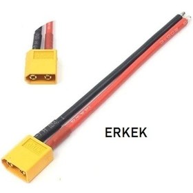 Resim Xt60 Erkek Lipo Pil Şarj Kablosu 10 Cm 14 Awg 2,5 Mm² 