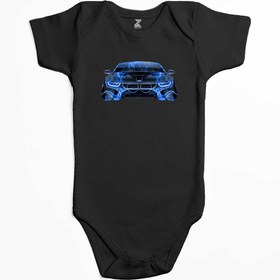 Resim BMW i8 Front Fire Abstract Car Renkli Bebek Body Zıbın - 6-9 Ay / Siyah 