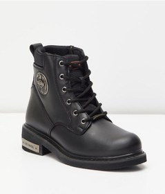 Resim Harley Davidson Jim Black Yağlı Deri Kadın Bot Siyah 