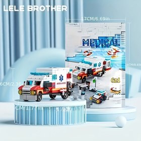 Resim Kentsel savaş ambulans blokları 122 parça eğitici yapı blokları oyuncakları 