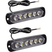 Resim Honmex 9-30v Gen Voltajlı Amber 6 Led Flaş Lambaları, Ip67 Su Geçirmez, Araçlar İçin Stroboskop Işığı 2 Adet 