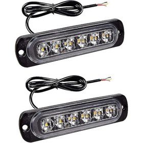 Resim Honmex 9-30v Gen Voltajlı Amber 6 Led Flaş Lambaları, Ip67 Su Geçirmez, Araçlar İçin Stroboskop Işığı 2 Adet 