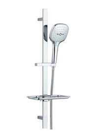 Resim T-may Ayvacık Kare Borulu Hareketli Sürgülü Duş Seti Üst Takımı Krom 