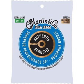 Resim Martin & Co MA530S Marquis Phosphor Bronze Akustik Gitar Teli Ex Lt 10-47 