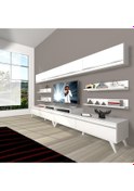 Resim Decoraktiv Ekoflex 360y Mdf Retro Tv Ünitesi Tv Sehpası Beyaz 