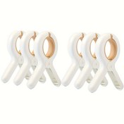 Resim 6/12 adet Plaj Havlusu Klipsi, Yastık Kurutma için Sağlam Plastik Askılar, Rüzgar Geçirmez Askılar, Ev Gereksinimleri, Askılar, Giysi Klipsleri 