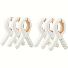 Resim 6/12 adet Plaj Havlusu Klipsi, Yastık Kurutma için Sağlam Plastik Askılar, Rüzgar Geçirmez Askılar, Ev Gereksinimleri, Askılar, Giysi Klipsleri 