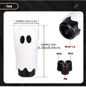 Resim Topshop1 Jdm Halloween Beyaz Vites Topuzu Adaptörü - Alüminyum Alaşım, Çoğu Araç İçin Uyumlu 