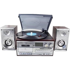 Resim Knstar KN-120 Kumandalı Hoparlörlü Bluetoothlu CD'li Kaset Usb Radyo Özellikli Pikap 