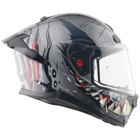Resim Axor Saber Savage - Athena Grey Grey Ece 22.06 Kapalı Kask Gri - Titanyum 