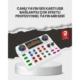 Resim Renas Store Çok Efektli Canlı Yayın Ses Mikseri USB ve Kablosuz Uyumlu 