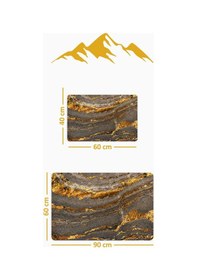 Resim Yıkanabilir Kaymaz Tabanlı Modern Desenli 2'li Banyo Paspas Takımı Bps0036 Renkli 