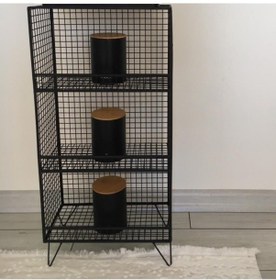 Resim Metal Ayaklı Raf 3 Gözlü Sebzelik. Meyvelik Raf Wd-62s 