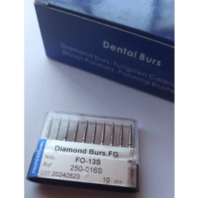 Resim FO-13S Serisi Elmas Diamond Burs.fg Matkap Yüksek Hızlı Stomatoloji Departmanı Diş Lab Taşlama Aracı 10 Adet 